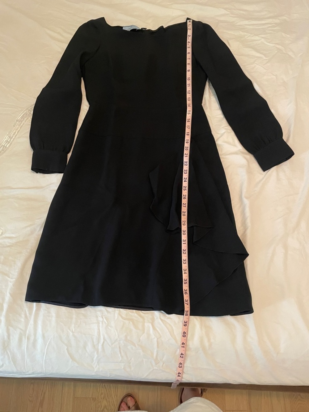 Prada Black Long-Sleeve Draped Back Dress - Picture 15 of 16